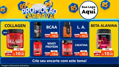Modelo de TV para TV Horizontal com o tema Promoção de Carnaval para Suplementos alimentares