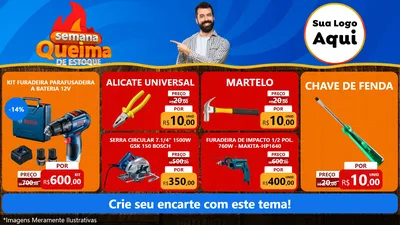 Modelo de TV para TV Horizontal com o tema Semana Queima de Estoque para Maquinas e Ferramentas