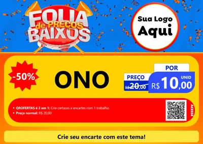 Modelo de Cartaz para Cartaz A4 Horizontal com o tema Folia de Preços Baixos para Óticas
