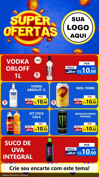Modelo de TV para TV Vertical com o tema Super Ofertas para Distribuidora de bebidas