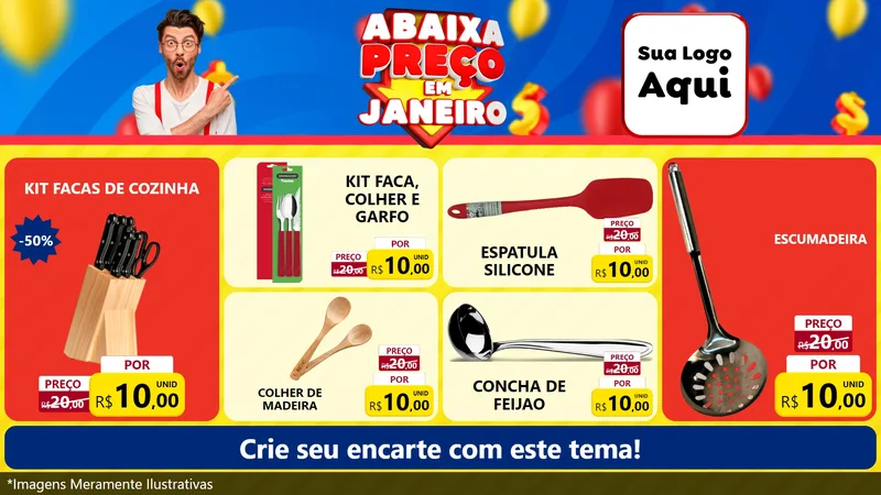 Modelo de TV para TV Horizontal com o tema Abaixa Preço em Janeiro para Utilidades Domésticas