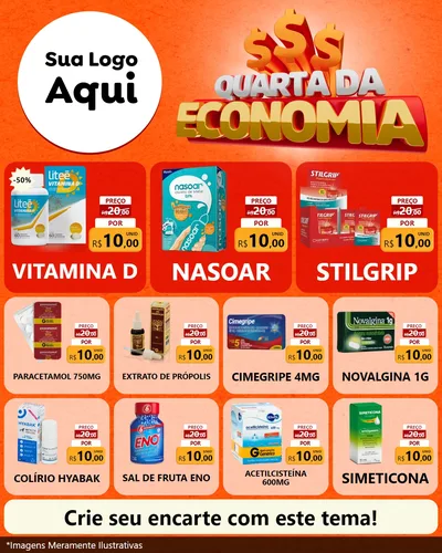 Modelo de Rede Social para Feed Instagram com o tema Quarta da Economia para Farmácia