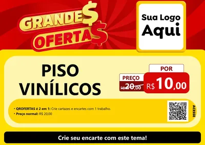 Modelo de Cartaz para Cartaz A4 Horizontal com o tema Grandes Ofertas para Material para Construção