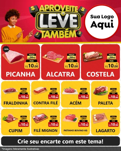 Modelo de Rede Social para Feed Instagram com o tema Aproveite e Leve Também para Açougue