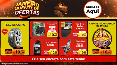 Modelo de TV para TV Horizontal com o tema Janeiro Quente de Ofertas para Auto peças