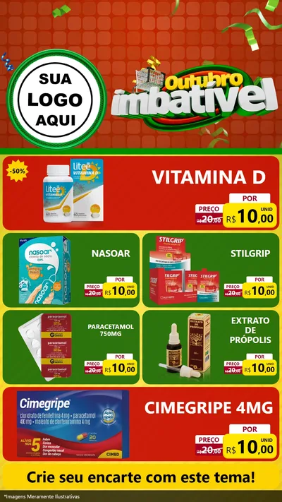 Modelo de TV para TV Vertical com o tema Outubro Imbatível para Farmácia
