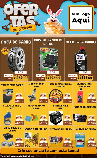Modelo de Encarte para Encarte Grande com o tema Ofertas de Páscoa para Auto peças