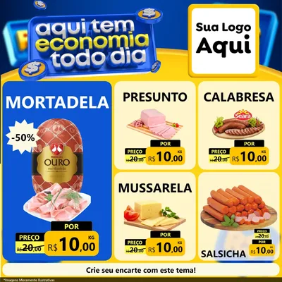 Modelo de Rede Social para Feed Facebook com o tema Aqui Tem Economia Todo Dia para Frios e Laticínios