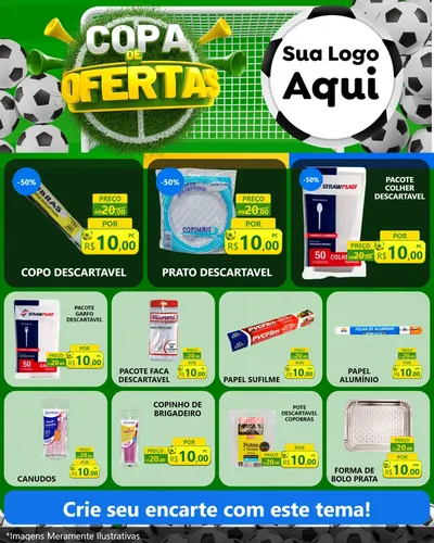Modelo de Rede Social para Feed Instagram com o tema Copa De Ofertas para Embalagens