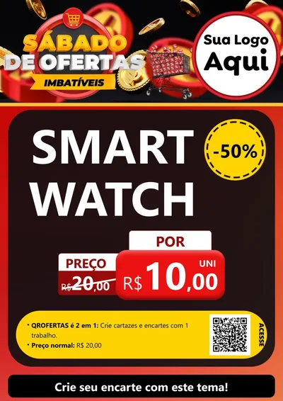 Modelo de Cartaz para Cartaz A4 Vertical com o tema Sábado de Ofertas Imbatíveis para Informática