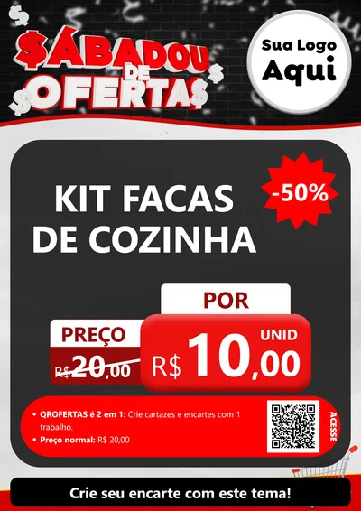 Modelo de Cartaz para Cartaz A4 Vertical com o tema Sabadou de Ofertas para Utilidades Domésticas