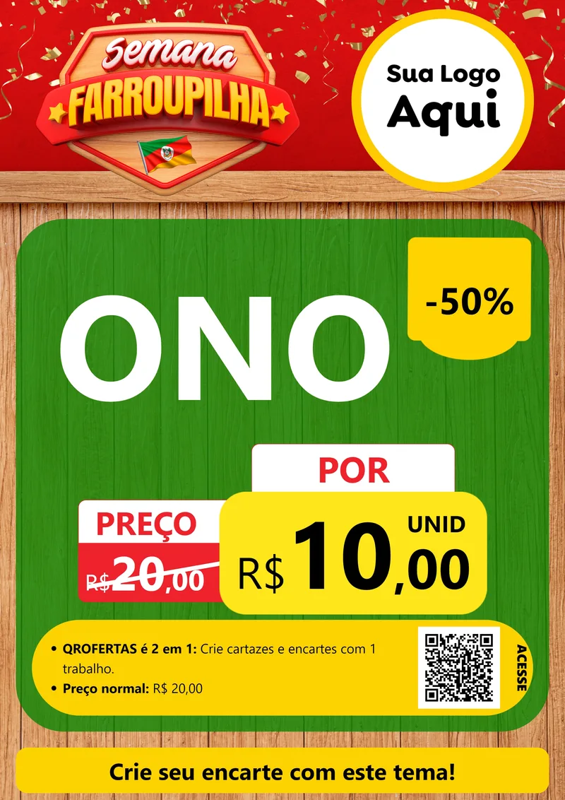 Modelo de Cartaz para Cartaz A4 Vertical com o tema Semana Farroupilha para Óticas