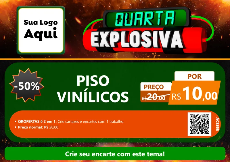 Modelo de Cartaz para Cartaz A4 Horizontal com o tema Quarta Explosiva para Material para Construção
