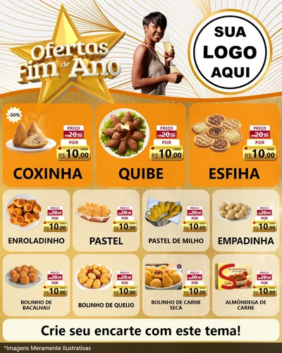 Modelo de Rede Social para Feed Instagram com o tema Ofertas Fim de Ano para Salgadaria