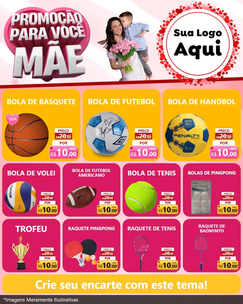 Modelo de Rede Social para Feed Instagram com o tema Promoção Para Você Mãe para Artigos Esportivos
