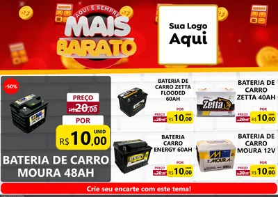 Modelo de Encarte para Encarte A4 Horizontal com o tema Mais Barato para Baterias Elétricas