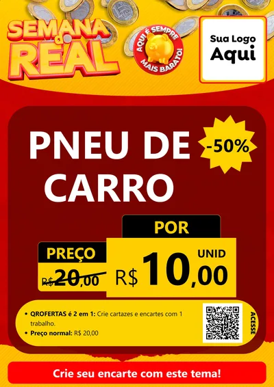 Modelo de Cartaz para Cartaz A4 Vertical com o tema Semana do Real para Auto peças