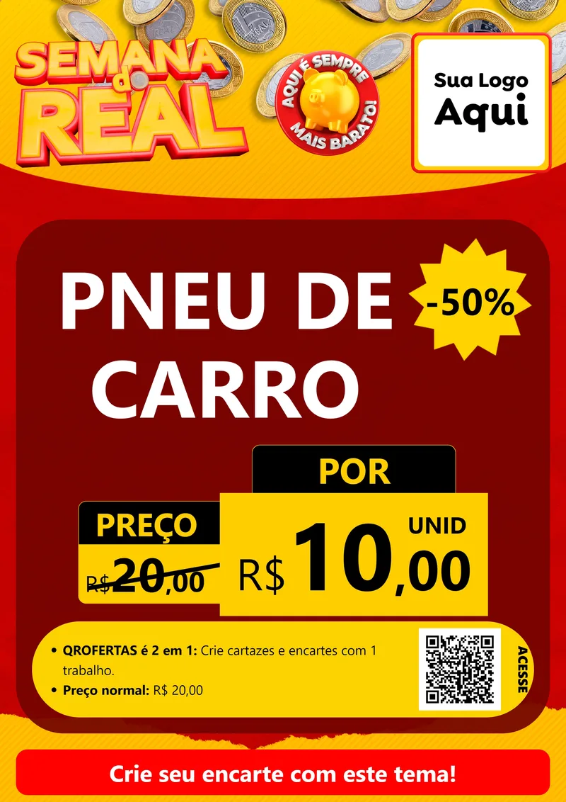 Modelo de Cartaz para Cartaz A4 Vertical com o tema Semana do Real para Auto peças