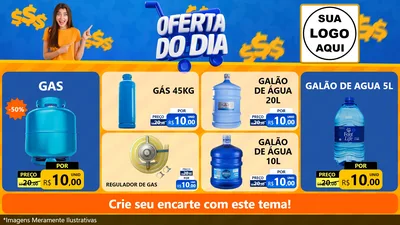Modelo de TV para TV Horizontal com o tema Oferta do Dia para Água e gás