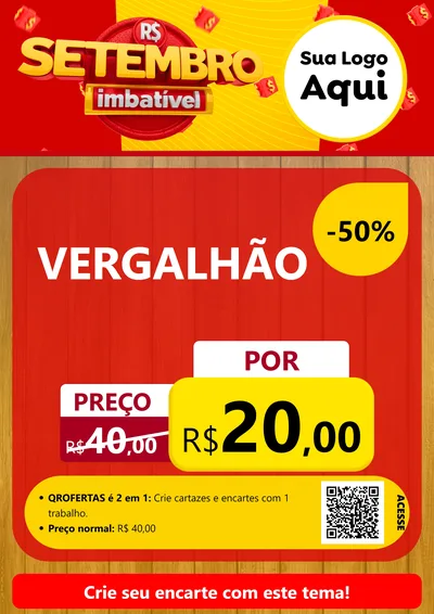 Modelo de Cartaz para Cartaz A4 Vertical com o tema Setembro Imbatível para Ferragens