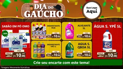 Modelo de TV para TV Horizontal com o tema Dia do Gaúcho para Produtos de Limpeza