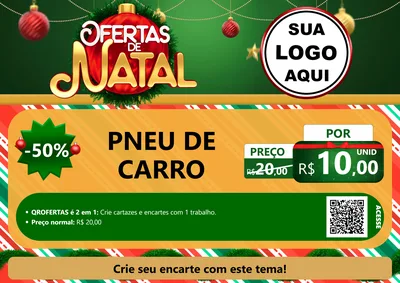 Modelo de Cartaz para Cartaz A4 Horizontal com o tema Ofertas de Natal para Auto peças