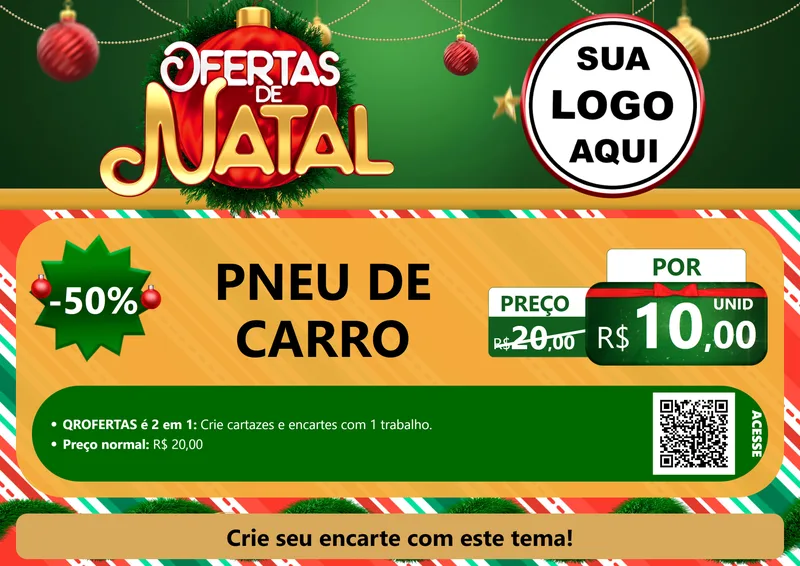 Modelo de Cartaz para Cartaz A4 Horizontal com o tema Ofertas de Natal para Auto peças