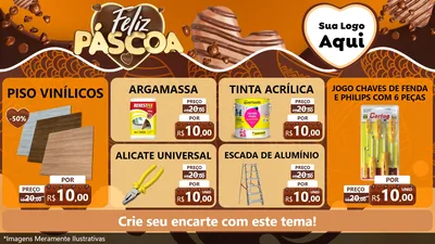 Modelo de TV para TV Horizontal com o tema Feliz Páscoa para Material para Construção