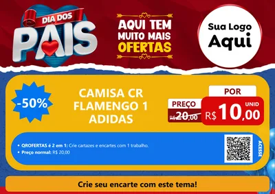 Modelo de Cartaz para Cartaz A4 Horizontal com o tema Dia dos Pais para Roupas e acessórios