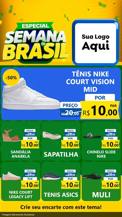 Modelo de Rede Social para Stories com o tema Especial Semana do Brasil para Calçados