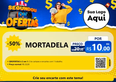 Modelo de Cartaz para Cartaz A4 Horizontal com o tema Segundou de Ofertas para Frios e Laticínios