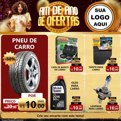 Modelo de Rede Social para Feed Facebook com o tema Fim de Ano de Ofertas para Auto peças