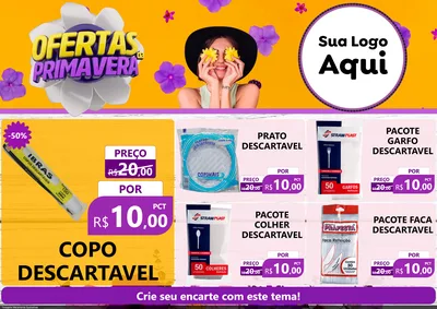 Modelo de Encarte para Encarte A4 Horizontal com o tema Ofertas Da Primavera para Embalagens