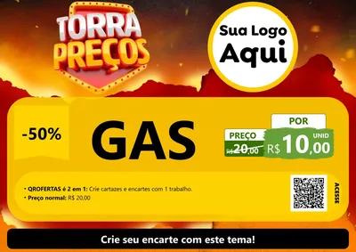 Modelo de Cartaz para Cartaz A4 Horizontal com o tema Torra Preços para Água e gás