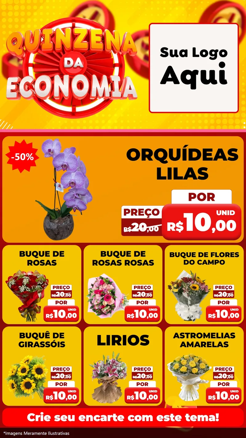 Modelo de Rede Social para Stories com o tema Quinzena Da Economia para Floricultura e jardim