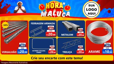 Modelo de TV para TV Horizontal com o tema Hora Maluca para Ferragens