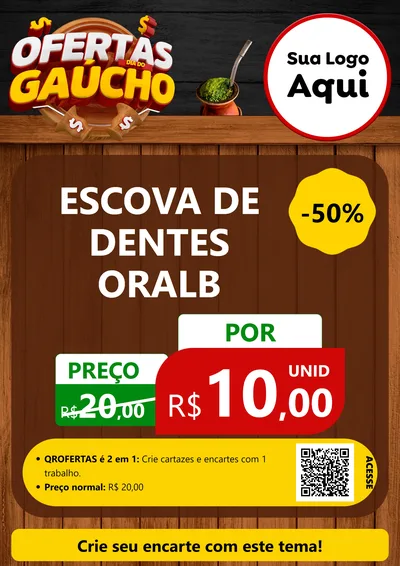 Modelo de Cartaz para Cartaz A4 Vertical com o tema Ofertas Dia do Gaúcho para Higiene Pessoal