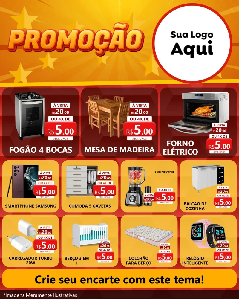 Modelo de Rede Social para Feed Instagram com o tema Promoção para Móveis e Eletro