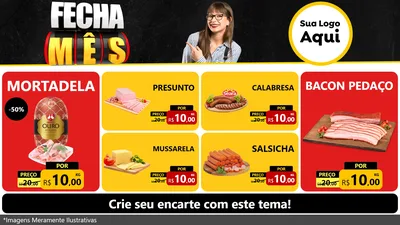 Modelo de TV para TV Horizontal com o tema Fecha Mês para Frios e Laticínios