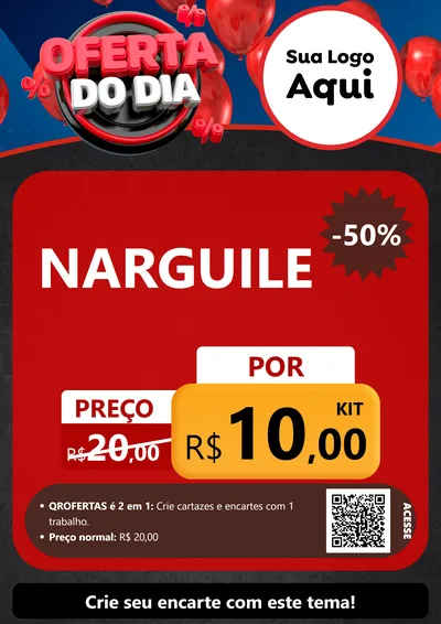 Modelo de Cartaz para Cartaz A4 Vertical com o tema Oferta do Dia para Tabacaria