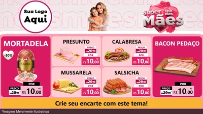 Modelo de TV para TV Horizontal com o tema Super Dia Das Mães para Frios e Laticínios