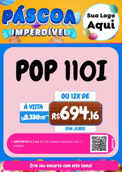 Modelo de Cartaz para Cartaz A4 Vertical com o tema Páscoa Imperdível para Concessionaria de Motos