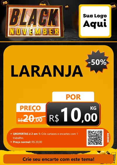 Modelo de Cartaz para Cartaz A4 Vertical com o tema Black November para Hortifrúti
