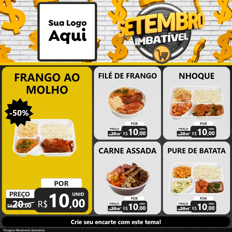 Modelo de Rede Social para Feed Facebook com o tema Setembro Imbatível para Restaurante