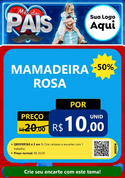 Modelo de Cartaz para Cartaz A4 Vertical com o tema Mês Dos Pais para Bebês