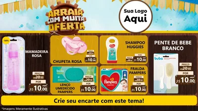 Modelo de TV para TV Horizontal com o tema Ofertas de São João - Junina para Bebês