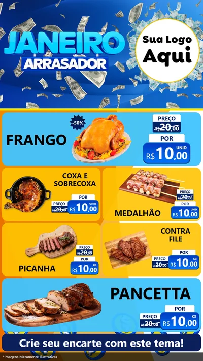 Modelo de TV para TV Vertical com o tema Janeiro Arrasador para Assados