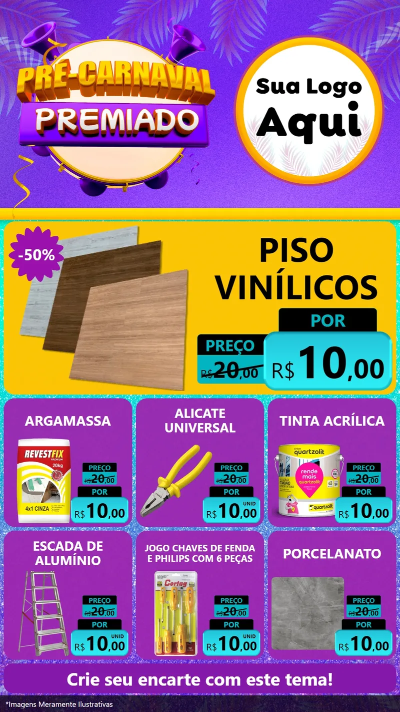Modelo de Rede Social para Stories com o tema Pré-Carnaval Premiado para Material para Construção