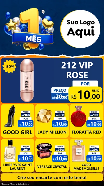 Modelo de Rede Social para Stories com o tema Um Mês de Aniversário para Perfumes