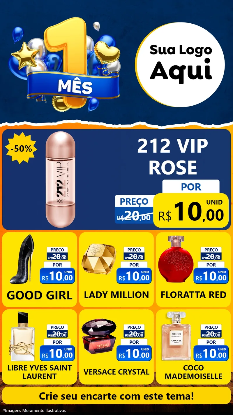 Modelo de Rede Social para Stories com o tema Um Mês de Aniversário para Perfumes